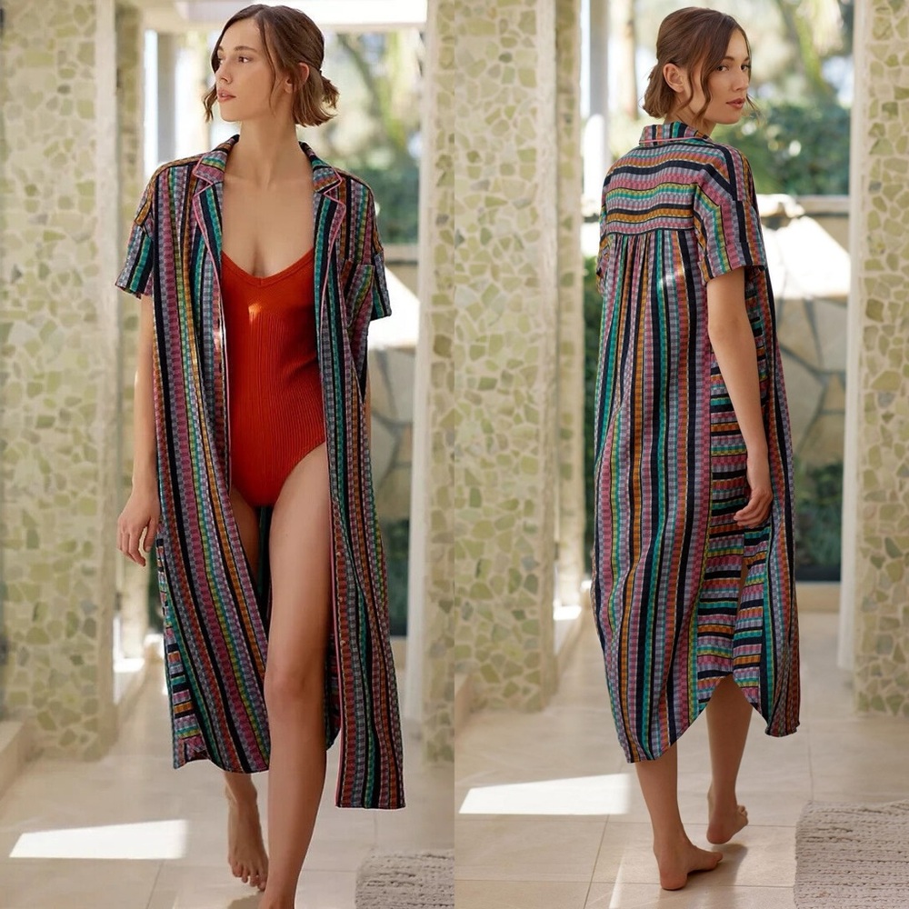 Anthropologie Multicolor Striped Midi Dress